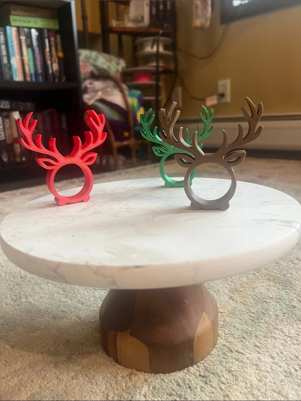 3d printed deer antler chocolate holder/napkin ring